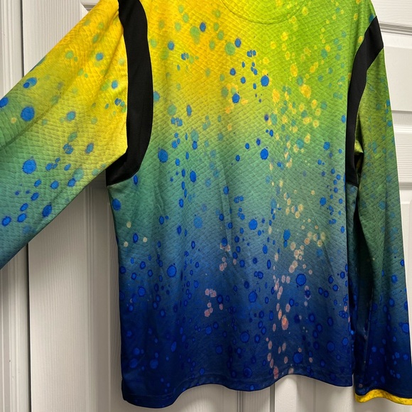 Mens Reel Legend Mahi Mahi Sun Fishing Shirt Size Large - Picture 3 of 8